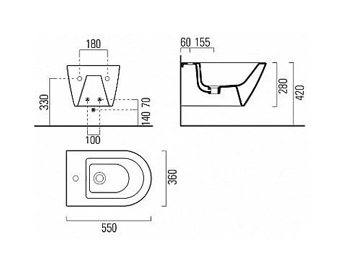 Купить Подвесное биде GSI Kube X 9465109 в магазине сантехники Santeh-Crystal.ru