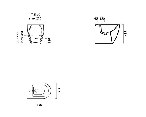 Купить Биде напольное GSI Pura 8862116 в магазине сантехники Santeh-Crystal.ru