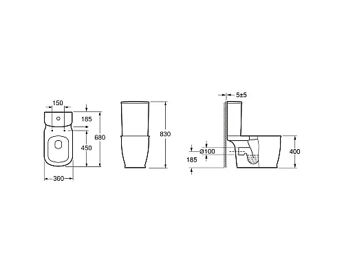 Купить Бачок для унитаза 3/6 л BelBagno Prado BB10150T в магазине сантехники Santeh-Crystal.ru