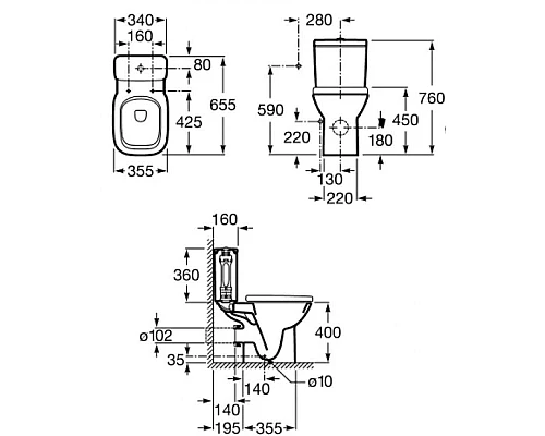 Заказать Бачок Roca Debba 34199100Y в магазине сантехники Santeh-Crystal.ru