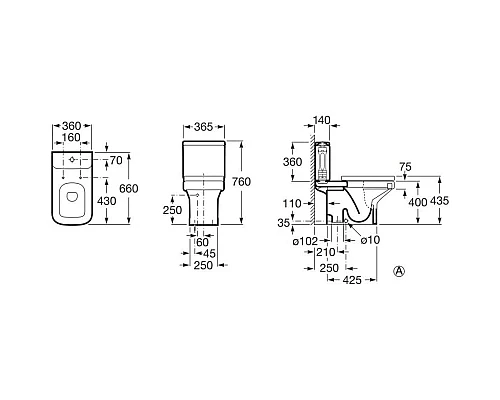 Приобрести Бачок Roca Dama 341786000 в магазине сантехники Santeh-Crystal.ru