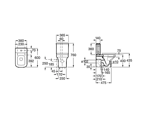 Приобрести Бачок Roca Dama 341782000 в магазине сантехники Santeh-Crystal.ru