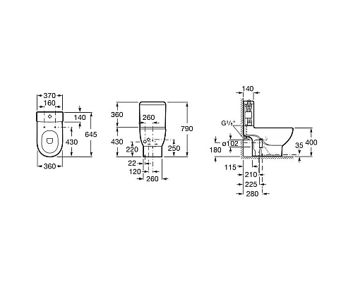 Купить Бачок 4,5/3л с двойным сливом Roca Meridian 341240000 в магазине сантехники Santeh-Crystal.ru