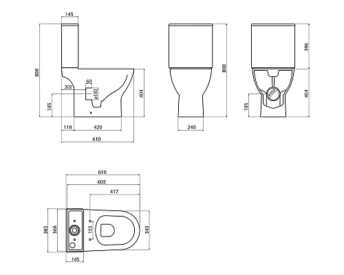 Приобрести Бачок для унитаза BelBagno Lounge BB045/051T в магазине сантехники Santeh-Crystal.ru
