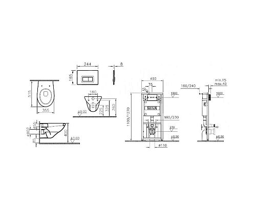 Приобрести Комплект Vitra Arkitekt 9005B003-7212 в магазине сантехники Santeh-Crystal.ru