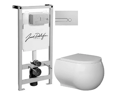 Приобрести Комплект подвесной унитаз Bien Flash FLKA052N1VP0W3000 + система инсталляции Jacob Delafon E5504-NF + E4326-CP в магазине сантехники Santeh-Crystal.ru