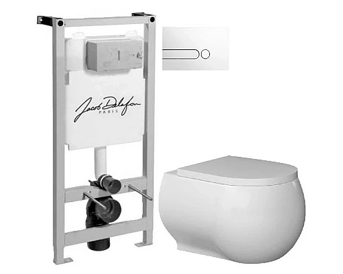 Приобрести Комплект подвесной унитаз Bien Flash FLKA052N1VP0W3000 + система инсталляции Jacob Delafon E5504-NF + E4326-00 в магазине сантехники Santeh-Crystal.ru