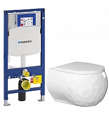 Комплект подвесной унитаз Bien Pent PNKA052N1VP0W3000 + система инсталляции Geberit 111.300.00.5