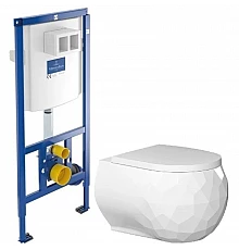 Комплект подвесной унитаз Bien Pent PNKA052N1VP0W3000 + система инсталляции Villeroy & Boch 92246100