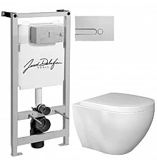 Комплект подвесной унитаз Bien Dune DNKA052N1VP0W3000 + система инсталляции Jacob Delafon E5504-NF + E4326-CP