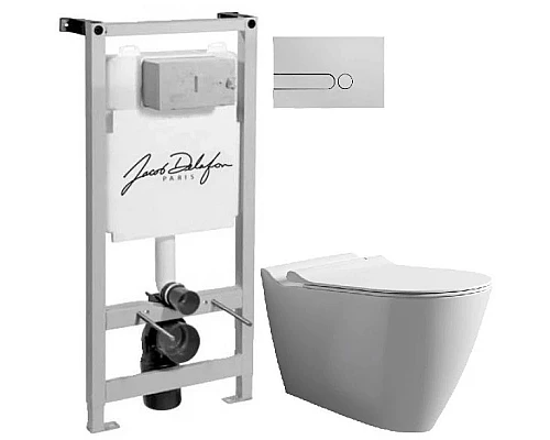 Заказать Комплект подвесной унитаз Bien Mineral MNKA052N1VP0W3000 + система инсталляции Jacob Delafon E5504-NF + E4326-CP в магазине сантехники Santeh-Crystal.ru