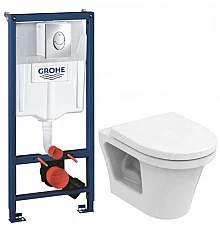 Комплект подвесной унитаз Toto CF CW132Y#NW1 + VC130 + система инсталляции Grohe 38721001