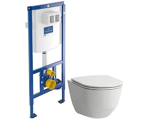 Приобрести Комплект подвесной унитаз Laufen Pro 8.2096.6.000.000.1 + 8.9896.6.000.000.1 + система инсталляции Villeroy & Boch 92246100 в магазине сантехники Santeh-Crystal.ru