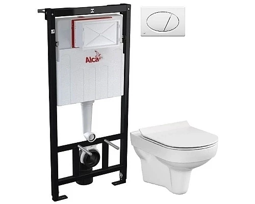 Приобрести Комплект подвесной унитаз Cersanit City MZ-CITY-COn-S-DL + система инсталляции AlcaPlast AM101/11203:1RUSSETM70 в магазине сантехники Santeh-Crystal.ru