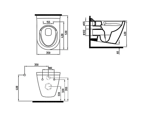 Заказать Комплект подвесной унитаз Bien Mineral MNKA052N1VP0W3000 + система инсталляции Tece 9300302 + 9240921 в магазине сантехники Santeh-Crystal.ru