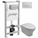 Комплект подвесной унитаз Noken Hotels N399999901 + N356330439 + система инсталляции Jacob Delafon E5504-NF + E4326-CP