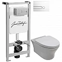Комплект подвесной унитаз Noken Hotels N399999901 + N356330439 + система инсталляции Jacob Delafon E5504-NF + E4326-00