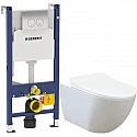 Комплект подвесной унитаз Creavit Free FE322-11CB00E-0000 + KC0903.02.0000E + система инсталляции Geberit 458.124.21.1