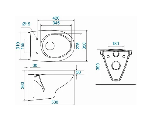 Заказать Комплект подвесной унитаз Santek Бореаль 1.WH30.1.977 + система инсталляции Jacob Delafon E5504-NF + E4326-00 в магазине сантехники Santeh-Crystal.ru