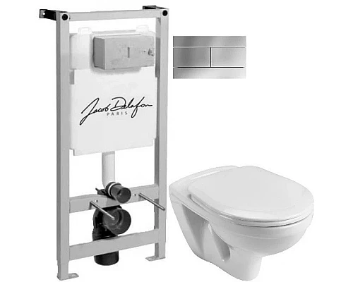 Приобрести Комплект подвесной унитаз Santek Бореаль 1.WH30.2.205 + система инсталляции Jacob Delafon E5504-NF + E4316-CP в магазине сантехники Santeh-Crystal.ru