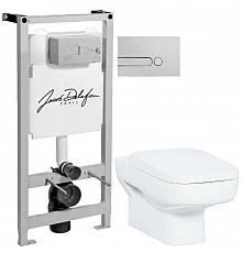 Комплект подвесной унитаз Creavit Sphinx SP320-11CB00E-0000 + KC1803.01.0000E + система инсталляции Jacob Delafon E5504-NF + E4326-CP