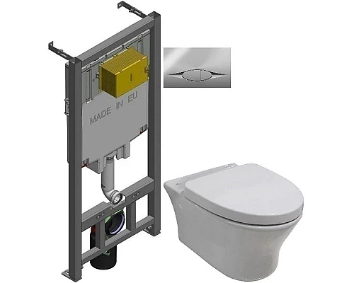 Приобрести Комплект подвесной унитаз Noken Hotels N399999901 + N356330439 + система инсталляции Jacob Delafon E29025-NF + E29027-CP в магазине сантехники Santeh-Crystal.ru