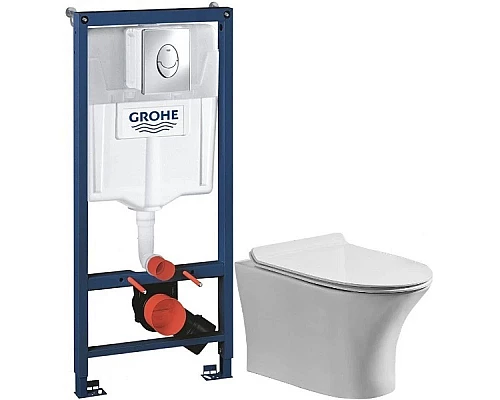 Купить Комплект подвесной унитаз Orange C01-100W + система инсталляции Grohe 38721001 в магазине сантехники Santeh-Crystal.ru