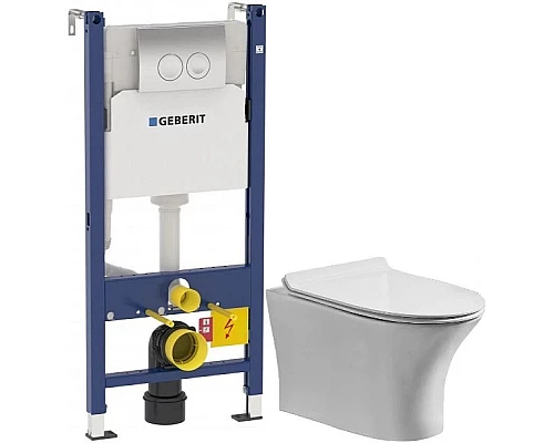 Приобрести Комплект подвесной унитаз Orange C01-100W + система инсталляции Geberit 458.124.21.1 в магазине сантехники Santeh-Crystal.ru