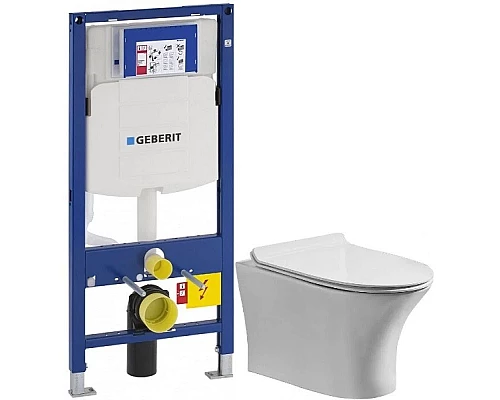 Приобрести Комплект подвесной унитаз Orange C01-100W + система инсталляции Geberit 111.300.00.5 в магазине сантехники Santeh-Crystal.ru