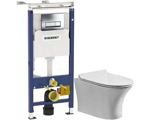 Купить Комплект подвесной унитаз Orange C01-100W + система инсталляции Geberit 458.125.21.1 в магазине сантехники Santeh-Crystal.ru