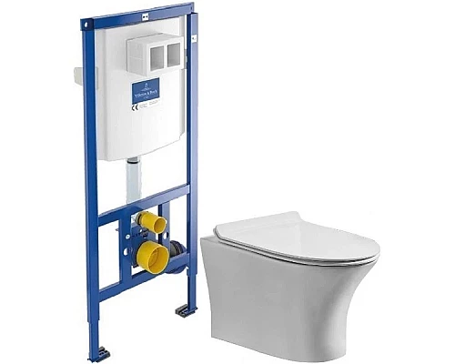 Приобрести Комплект подвесной унитаз Orange C01-100W + система инсталляции Villeroy & Boch 92246100 в магазине сантехники Santeh-Crystal.ru