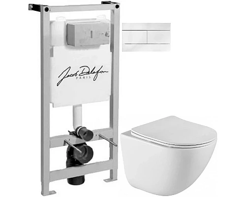 Купить Комплект подвесной унитаз BelBagno Amanda BB051CHR + BB051SC + система инсталляции Jacob Delafon E5504-NF + E4316-00 в магазине сантехники Santeh-Crystal.ru