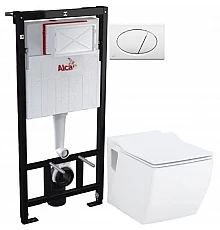 Комплект подвесной унитаз Creavit Trend TP324-11CB00E-0000 + KC2303.01.0000E + система инсталляции AlcaPlas AM101/11203:1RUSSETM70