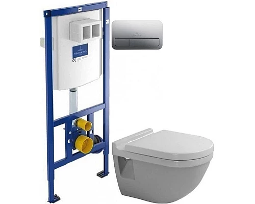 Приобрести Комплект подвесной унитаз Duravit Starck 3 2200090000 + 0063810000 + система инсталляции Villeroy & Boch 92246100 + 92249061 в магазине сантехники Santeh-Crystal.ru