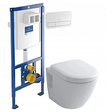 Комплект подвесной унитаз Toto NC CW762Y + VC100N + система инсталляции Villeroy & Boch 92246100 + 92249068