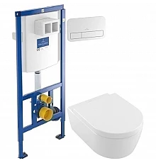 Комплект подвесной унитаз Villeroy & Boch Avento 5656HR01 + система инсталляции Villeroy & Boch 92246100 + 92249068