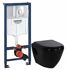Комплект подвесной унитаз Creavit Terra TP325-11SI00E-0000 + KC0103.03.1300E + система инсталляции Grohe 38721001