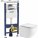 Комплект подвесной унитаз WeltWasser Merzbach 004GL-WT 10000003661 + система инсталляции Geberit 458.125.21.1