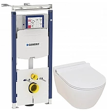 Комплект подвесной унитаз Serel Smart SM25SL + система инсталляции Geberit 111.362.00.5