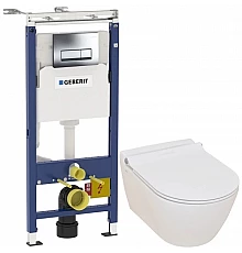 Комплект подвесной унитаз Serel Smart SM25SL + система инсталляции Geberit 458.125.21.1