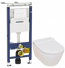 Комплект подвесной унитаз Serel Smart SM25SL + система инсталляции Geberit 458.125.11.1