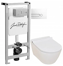 Комплект подвесной унитаз Serel Smart SM25SL + система инсталляции Jacob Delafon E5504-NF + E4326-00