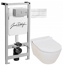 Комплект подвесной унитаз Serel Smart SM25SL + система инсталляции Jacob Delafon E5504-NF + E4316-00
