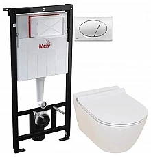 Комплект подвесной унитаз Serel Smart SM25SL + система инсталляции AlcaPlast AM101/11203:1RUSSETM71