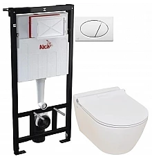 Комплект подвесной унитаз Serel Smart SM25SL + система инсталляции AlcaPlast AM101/11203:1RUSSETM70