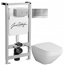 Комплект подвесной унитаз Am.Pm Inspire 2.0 C50A1700SC + система инсталляции Jacob Delafon E5504-NF + E4316-CP