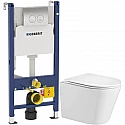 Комплект подвесной унитаз WeltWasser Salzbach 004GL-WT 10000003666 + система инсталляции Geberit 458.124.21.1