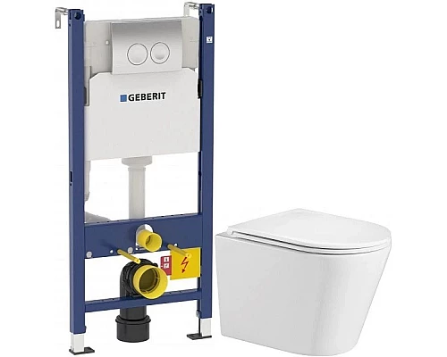 Заказать Комплект подвесной унитаз WeltWasser Salzbach 004GL-WT 10000003666 + система инсталляции Geberit 458.124.21.1 в магазине сантехники Santeh-Crystal.ru