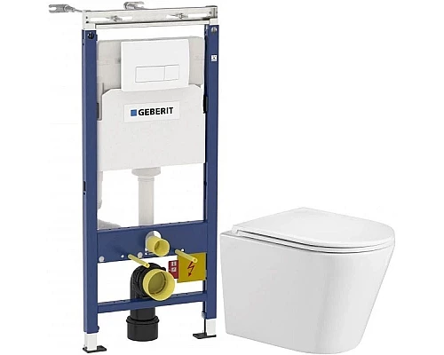 Приобрести Комплект подвесной унитаз WeltWasser Salzbach 004GL-WT 10000003666 + система инсталляции Geberit 458.125.11.1 в магазине сантехники Santeh-Crystal.ru