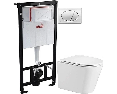 Купить Комплект подвесной унитаз WeltWasser Salzbach 004GL-WT 10000003666 + система инсталляции  AlcaPlast AM101/11203:1RUSSETM71 в магазине сантехники Santeh-Crystal.ru